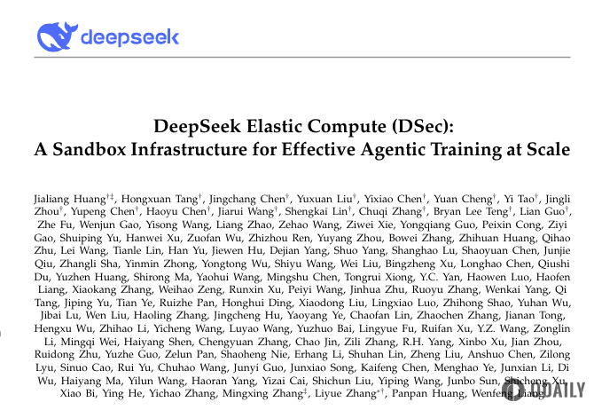 梁文锋署名，DeepSeek发新论文剑指大规模Agent训练