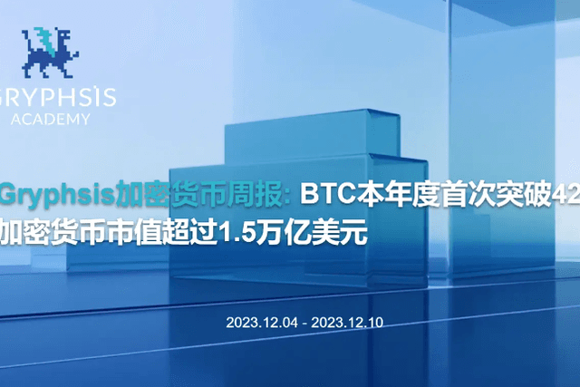 Gryphsis Cryptocurrency Weekly Report: BTC exceeded 42K for the first time this year, and the cryptocurrency market value exceeded 1.5 trillion US dollars
