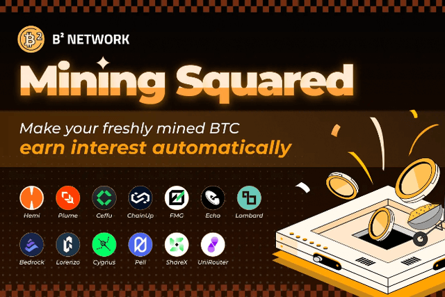 B² Network launches AI-enabled BTC interest-bearing mining pool Mining Squared, reshaping the miners’ income model in the BTCFi era