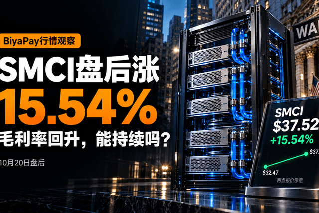 BiyaPay สังเกตตลาด: SMCI พุ่งกว่า 15% หลังปิดตลาด อัตรากำไรขั้นต้นเซิร์ฟเวอร์ AI ฟื้นตัว จะยั่งยืนหรือไม่?