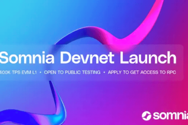 Somnia推出Devnet，TPS可達40萬，gas低於1美分
