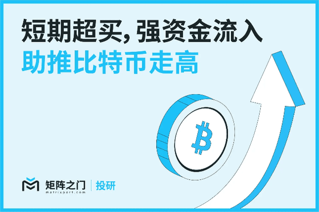 Matrixport投研：短期超買，強資金流入助推比特幣走高