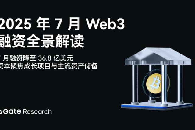 Gate研究院:7月融資降至36.8億美元,資本聚焦成長專案與主流資產儲備|2025年7月Web 3融資全景解讀