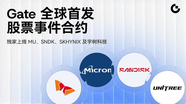 Gate推出股票事件合约,首期独家上线MU、SNDK、SKHYNIX及宇树科技