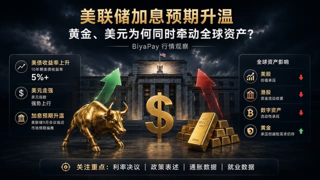 BiyaPay行情观察:美联储加息预期升温,黄金、美元为何同时牵动全球资产?